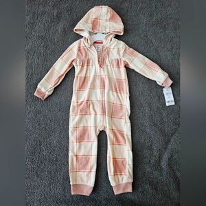 Carter's Hooded Jumpsuit Pink/White Size 24mo